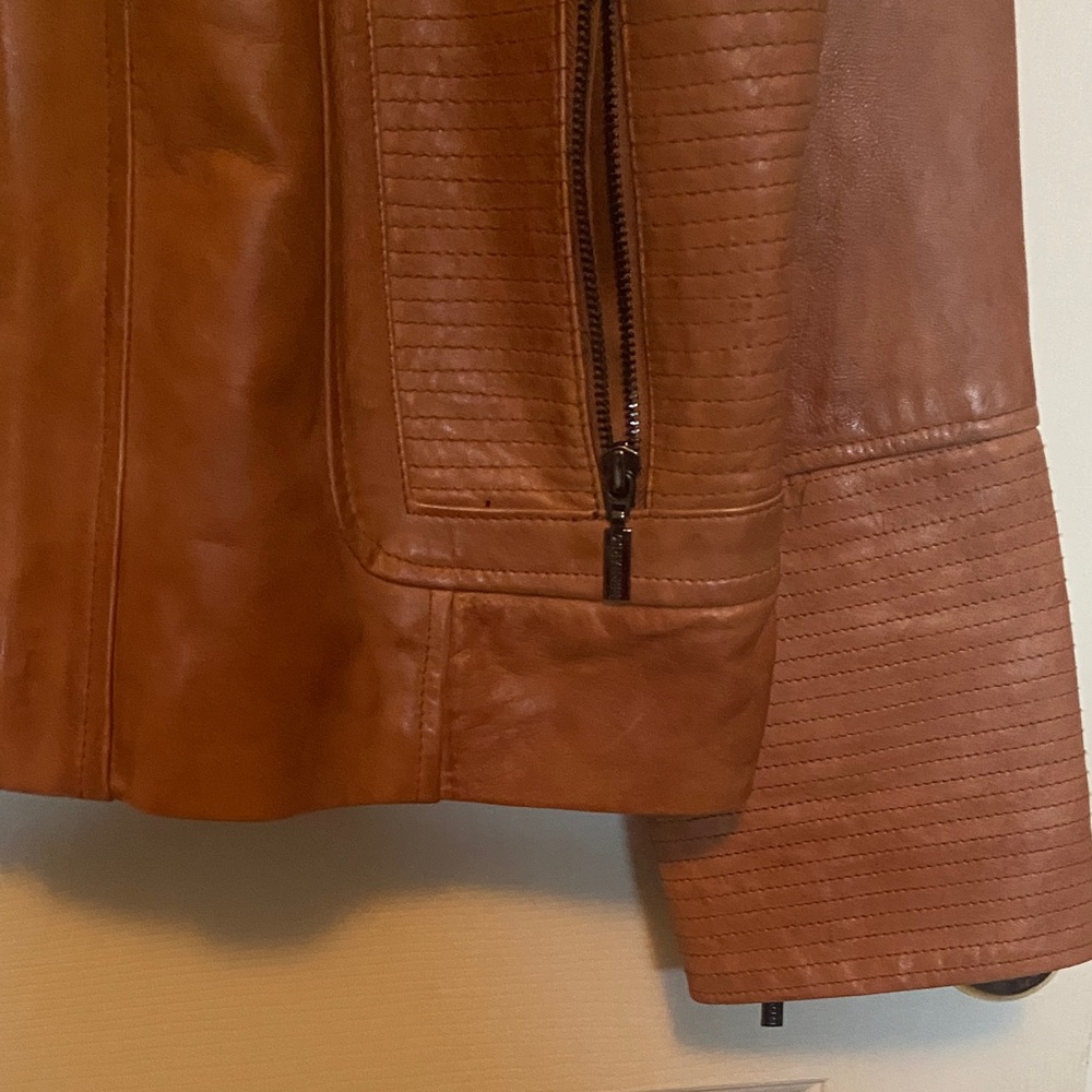 Bernardo Tan Leather Jacket - Picture 8 of 16